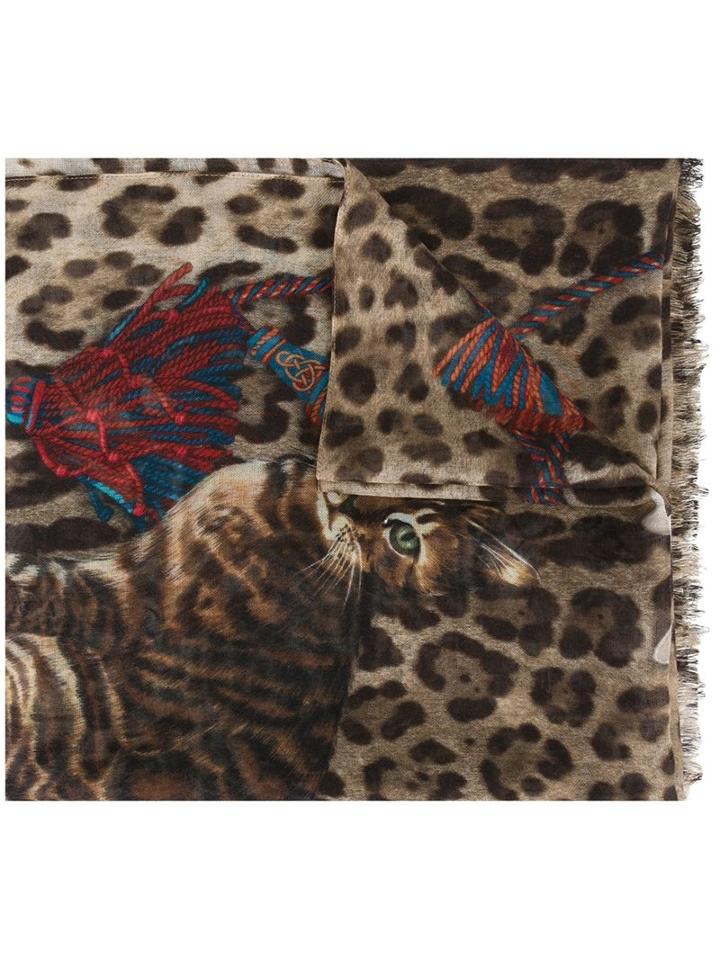 Dolce & Gabbana Kitten Print Scarf