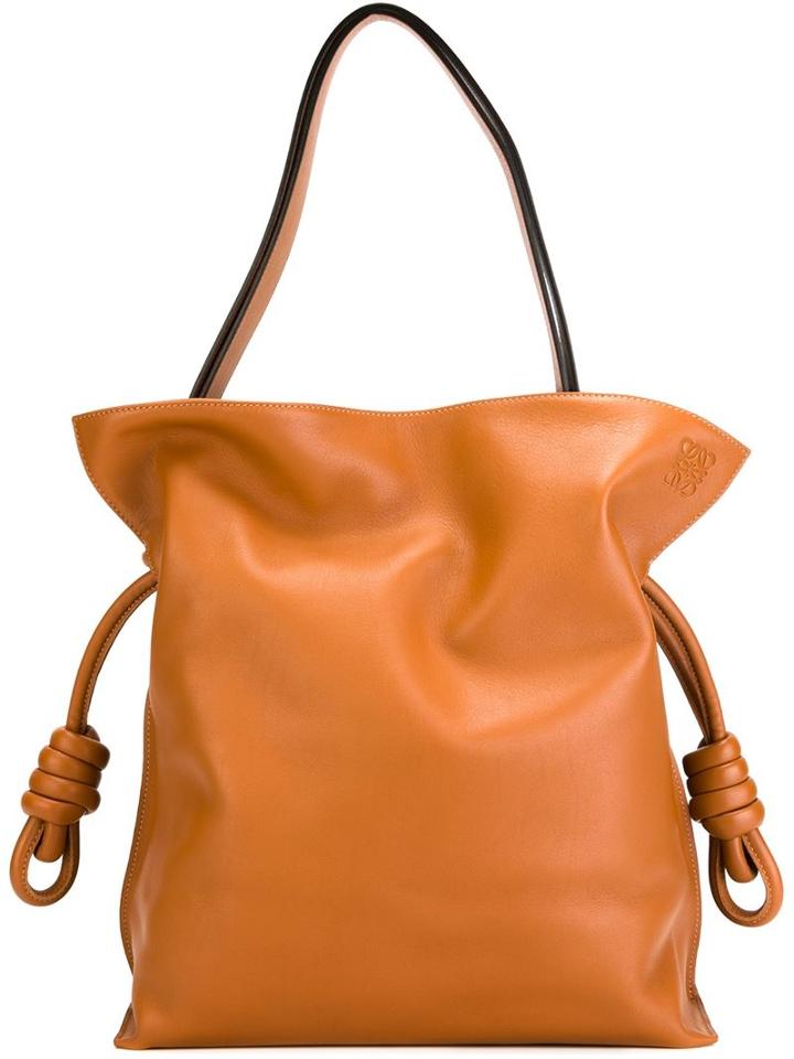 Loewe Flamenco Tote, Women's, Brown, Leather