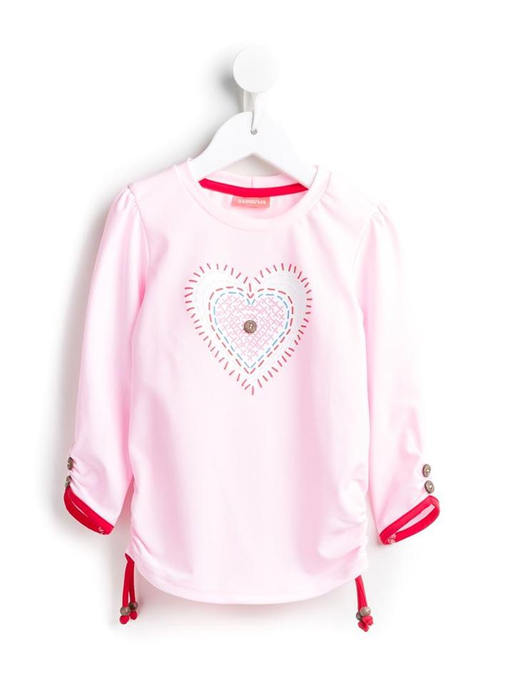 Sunuva Patchwork Heart Rash Vest, Pink/purple