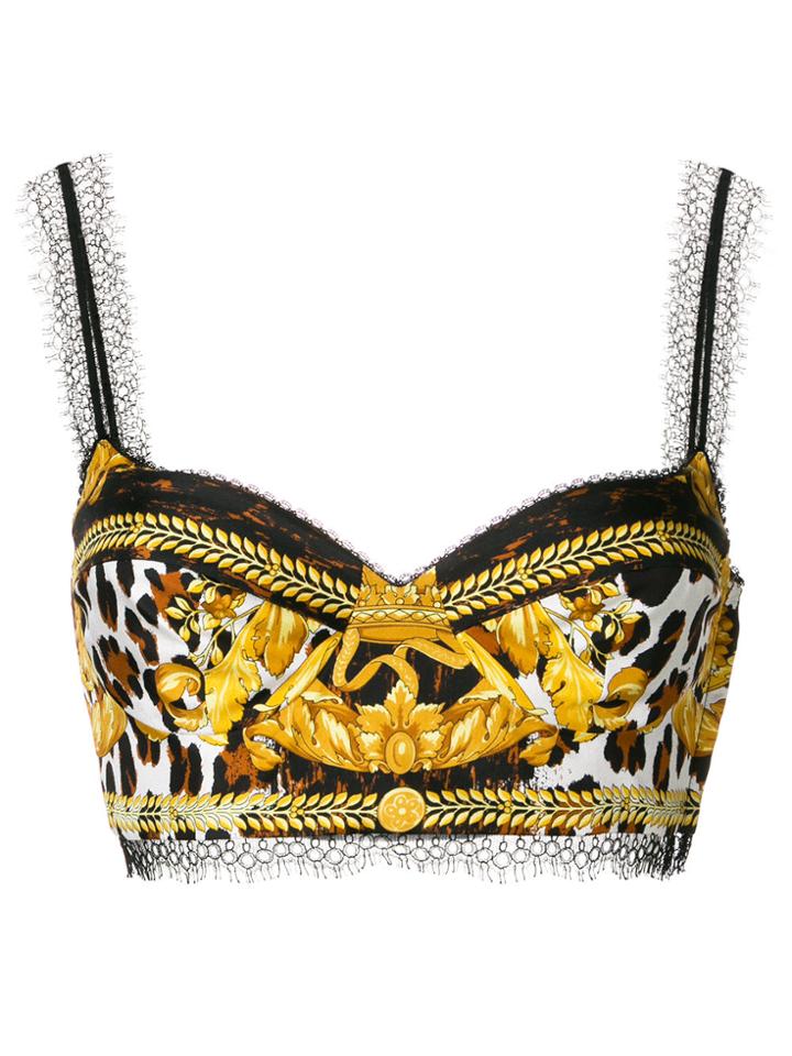Versace Leopard Baroque Bralet - Black