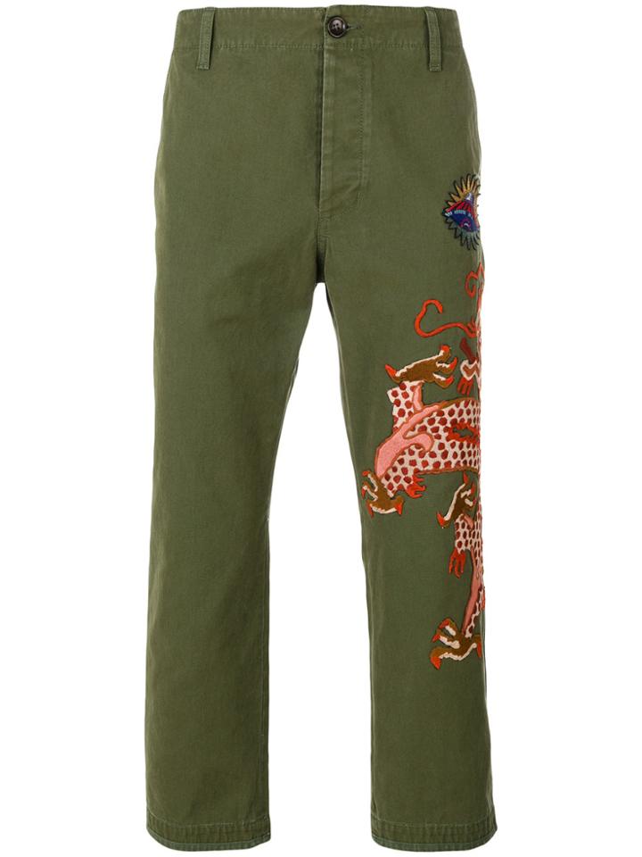 Gucci Military Embroidered Dragon Trousers - Unavailable