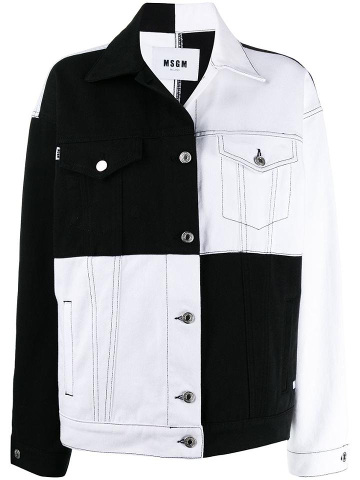 Msgm Two Tone Denim Jacket - Black