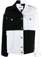 Msgm Two Tone Denim Jacket - Black