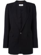 Saint Laurent Classic Long Tube Jacket, Women's, Size: 40, Black, Cotton/wool/silk