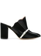 Racine Carree Contrast Heeled Mules - Black