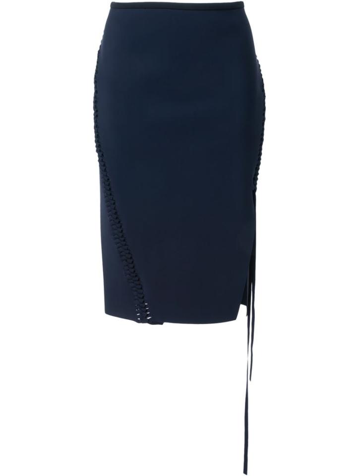 Dion Lee Braided Split Skirt, Women's, Size: 10, Black, Polyester/spandex/elastane/polyimide