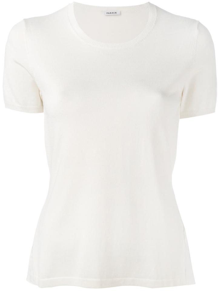 P.a.r.o.s.h. Safira T-shirt, Women's, Size: Large, White, Silk/spandex/elastane