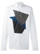 Neil Barrett Geometric Pattern Shirt, Men's, Size: 41, White, Cotton