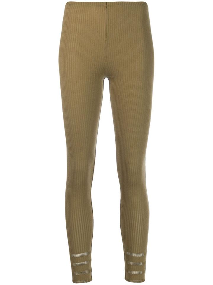 Issey Miyake Pre-owned 2000's Ribbed Leggings - Green