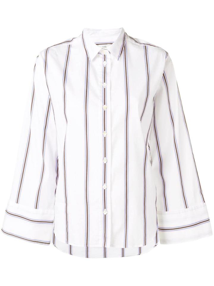 Closed Striped Shirt - White