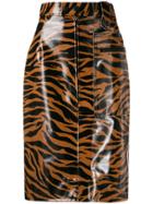 Kwaidan Editions Tiger Print High-waisted Skirt - Neutrals
