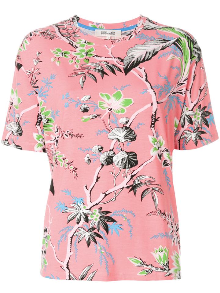 Diane Von Furstenberg Floral Print T-shirt - Pink & Purple