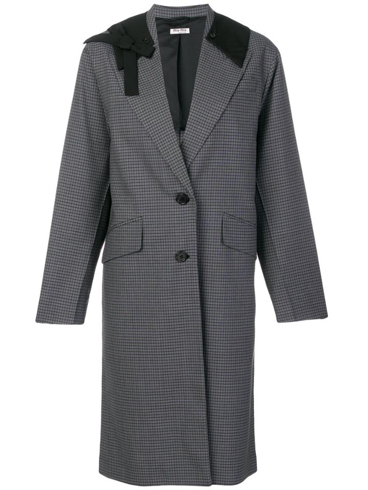 Miu Miu Contrast Collar Coat - Grey