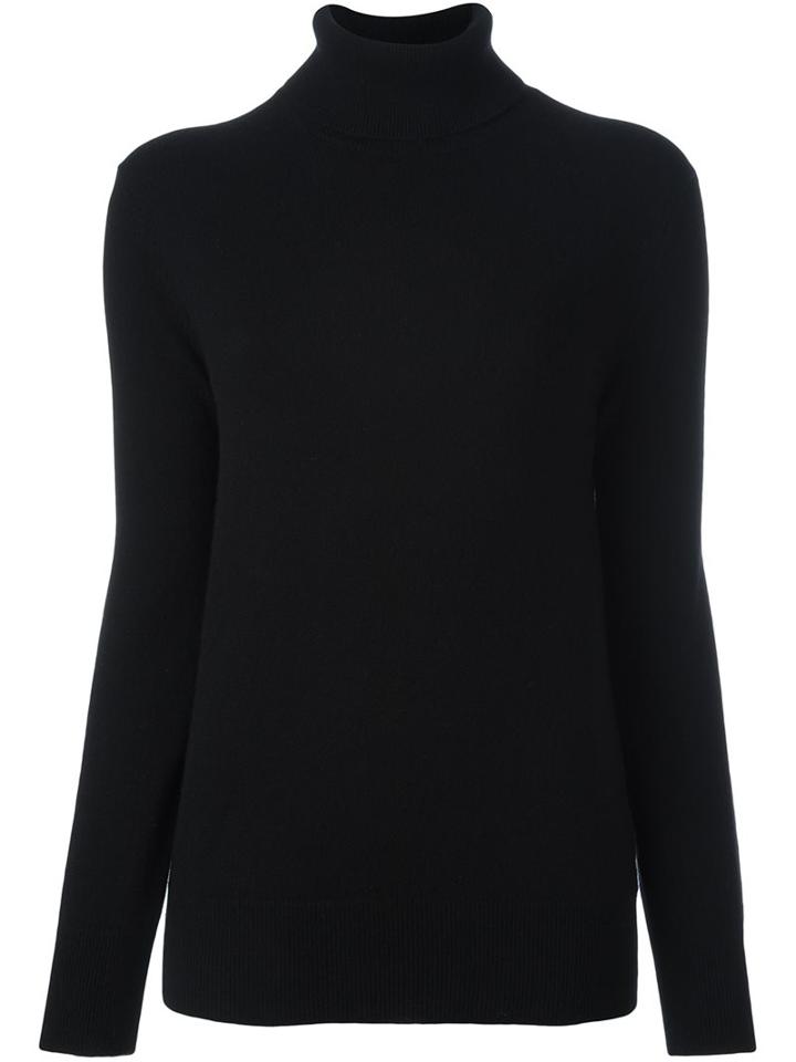 Joseph Turtle Neck Jumper, Women's, Size: Large, Black, Cashmere