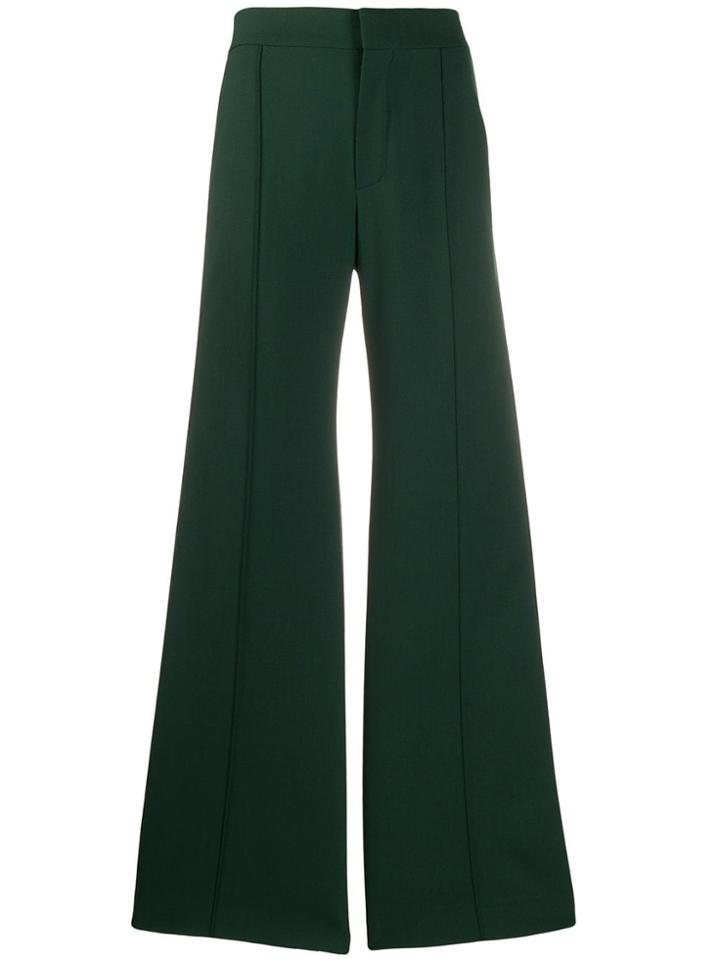Chloé High Waist Flared Trousers - Green