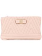 Salvatore Ferragamo - Quilted Vara Clutch Bag - Women - Lamb Skin - One Size, Pink/purple, Lamb Skin