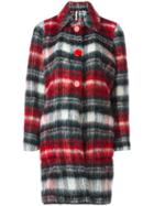 Alcoolique Plaid Single Breasted Coat, Women's, Size: 40, Red, Acrylic/polyester/wool