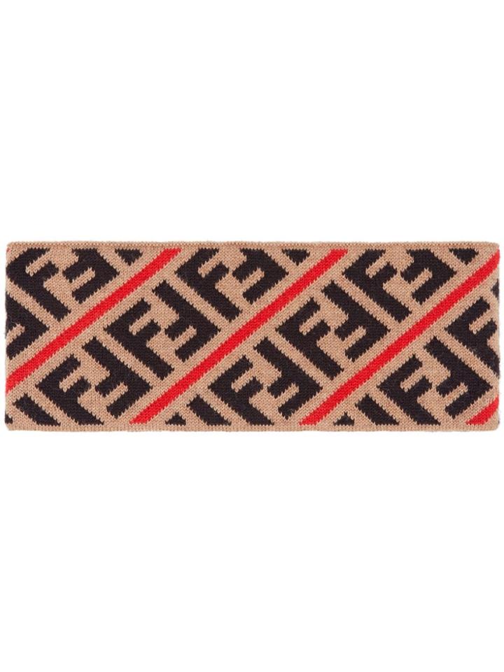 Fendi Intarsia-knit Headband - Multicolour