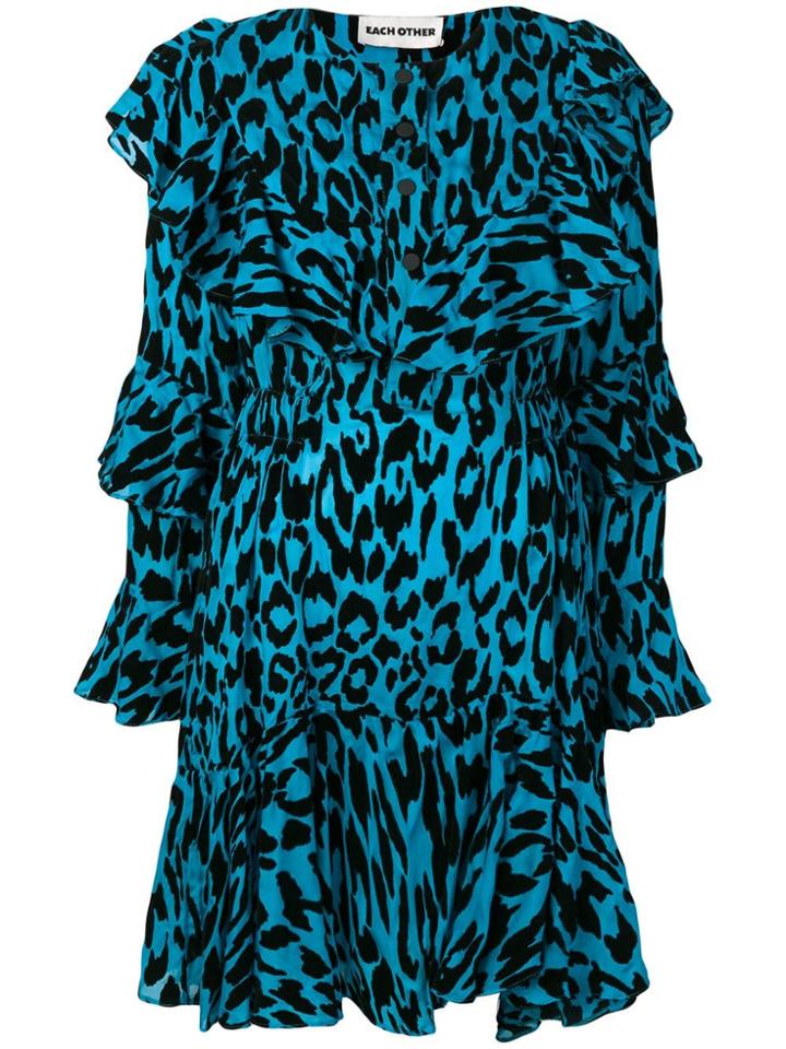 Each X Other Leopard Print Dress - Blue