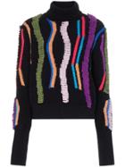 Peter Pilotto Loop Embroidered Turtleneck Jumper - Blue