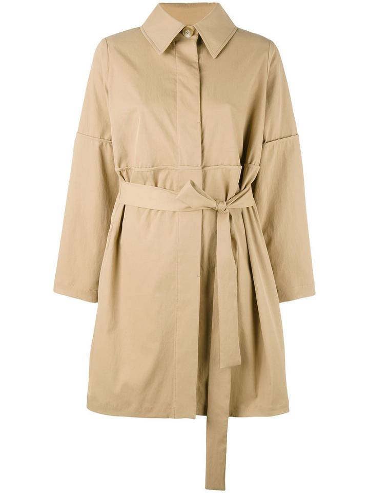 Chalayan Belted Trench Coat, Women's, Size: Medium, Brown, Cotton
