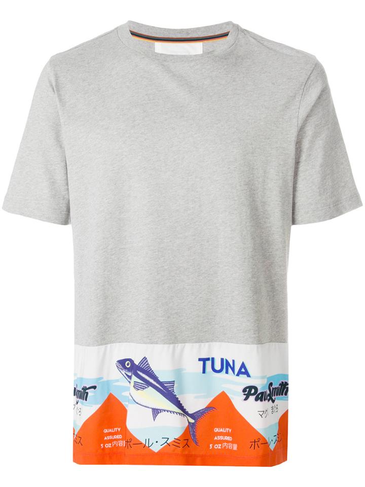 Paul Smith Patterned Trim T-shirt - Grey