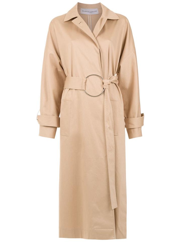 Gloria Coelho Belted Trench Coat - Neutrals