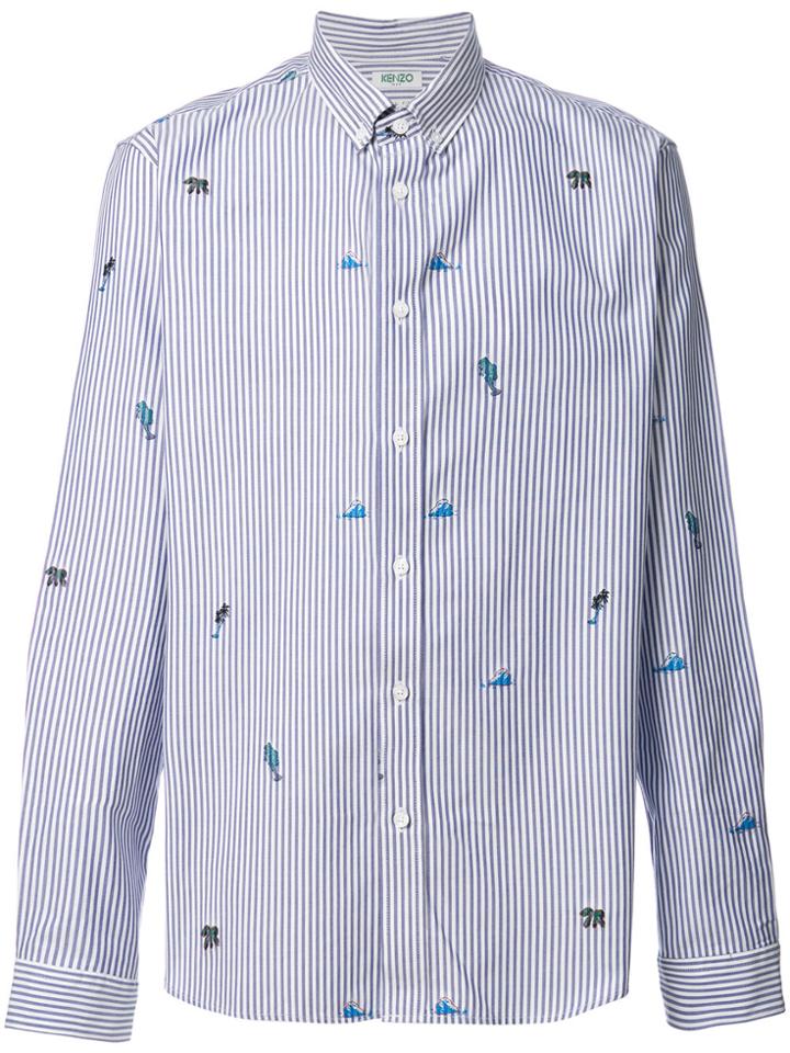 Kenzo Tropic Ice Striped Shirt - Blue