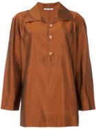 Yves Saint Laurent Vintage Textured Shirt Tunique - Brown