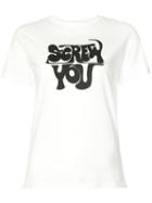 Alexa Chung - Slogan Printed T-shirt - Women - Cotton - 36, White, Cotton