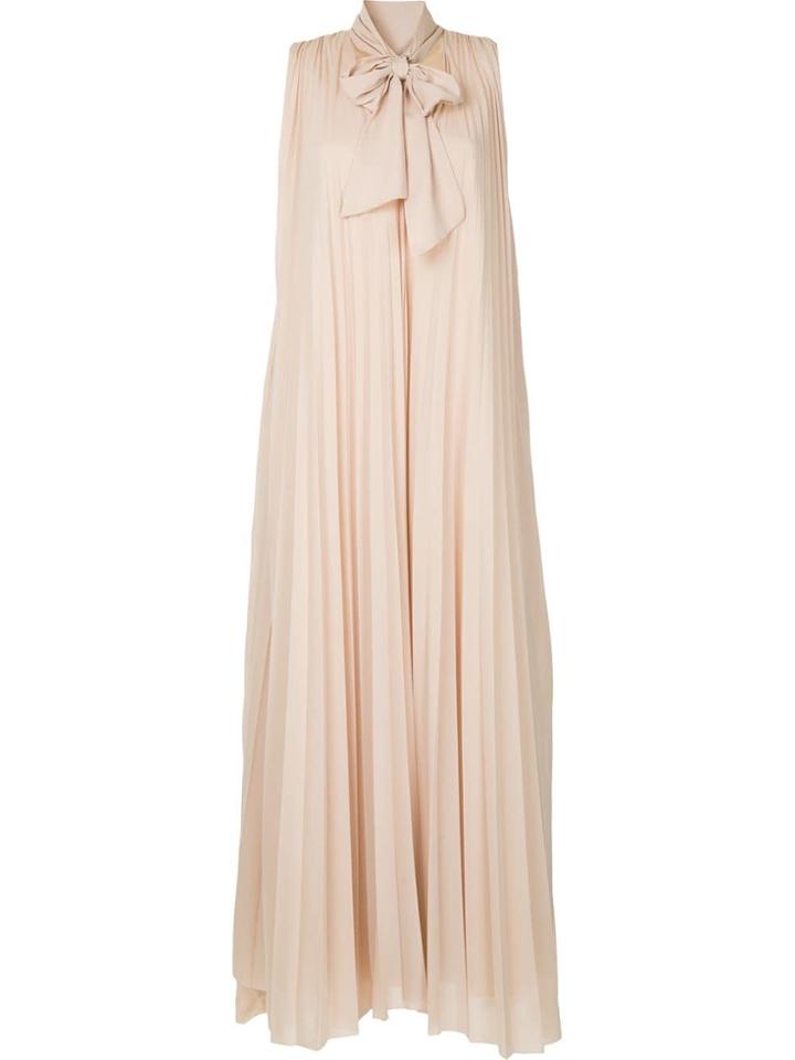 Fabiana Filippi Bow Tie Neck Pleated Dress - Neutrals