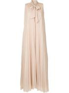 Fabiana Filippi Bow Tie Neck Pleated Dress - Neutrals