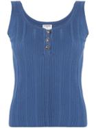 Chanel Pre-owned Ribbed Knitted Tank - Blue