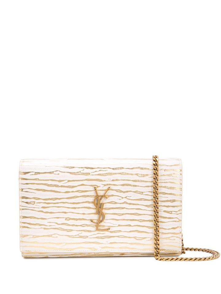 Saint Laurent Zebra Print Clutch - Neutrals