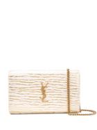 Saint Laurent Zebra Print Clutch - Neutrals