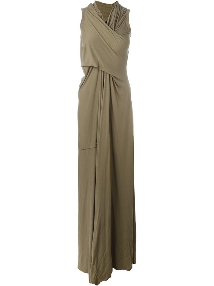 Rick Owens Lilies Draped Pleated Maxi Dress