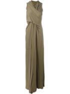 Rick Owens Lilies Draped Pleated Maxi Dress