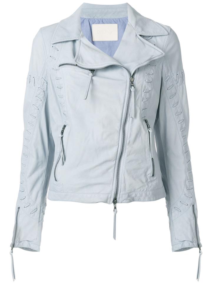 Drome Zipped Biker Jacket - Blue