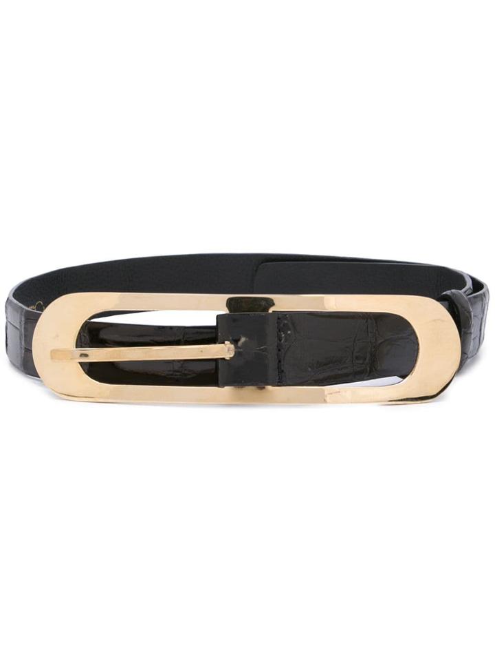 Oscar De La Renta Black Buckled Belt
