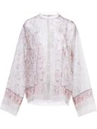 Etro Floral Print Sheer Shirt, Women's, Size: 42, White, Silk