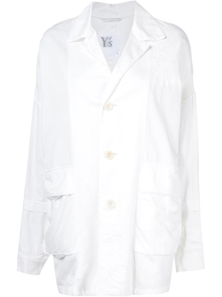 Y's Distressed Effect Blazer - White