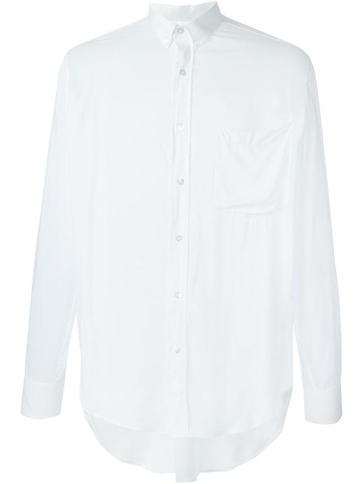 Ami Alexandre Mattiussi Chest Pocket Shirt, Men's, Size: 37, White, Viscose