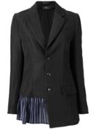 Y's Pleated Hem Blazer - Black
