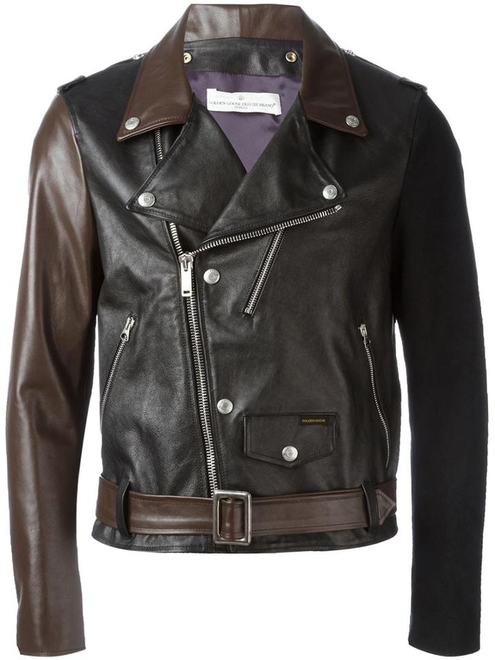 Golden Goose Deluxe Brand 'chiodo' Biker Jacket, Men's, Size: Large, Brown, Leather/viscose