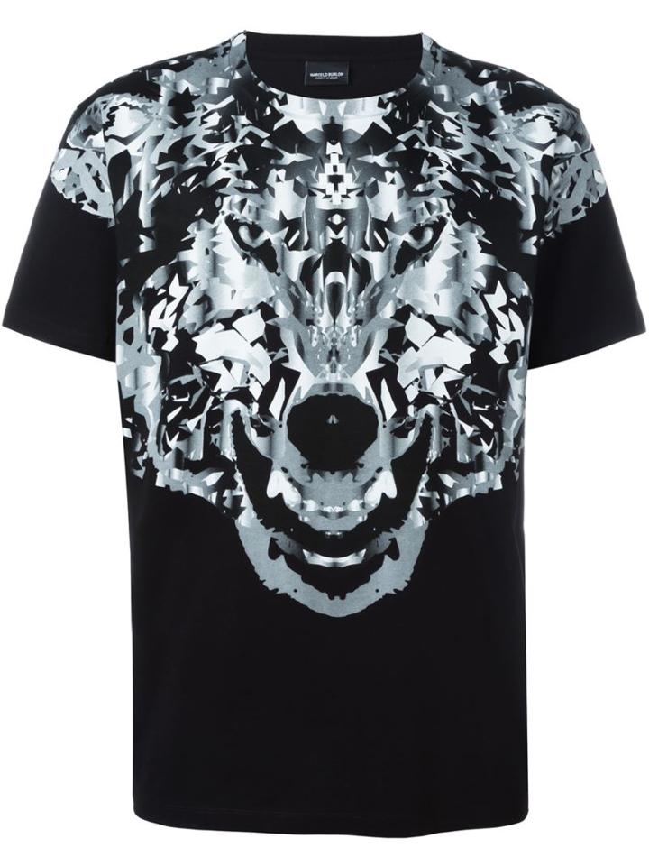 Marcelo Burlon County Of Milan 'mahuida Volcano' T-shirt, Men's, Size: Xl, Black, Cotton