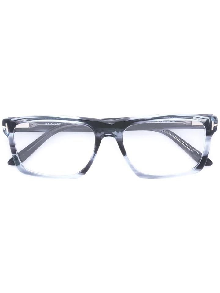 Tom Ford Eyewear Rectangular Frame Glasses, Grey, Acetate/metal (other)
