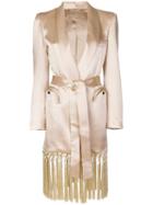 Blazé Milano Fringed Trench Coat - Neutrals