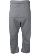 Odeur Cropped Dropped Crotch Trousers - Grey