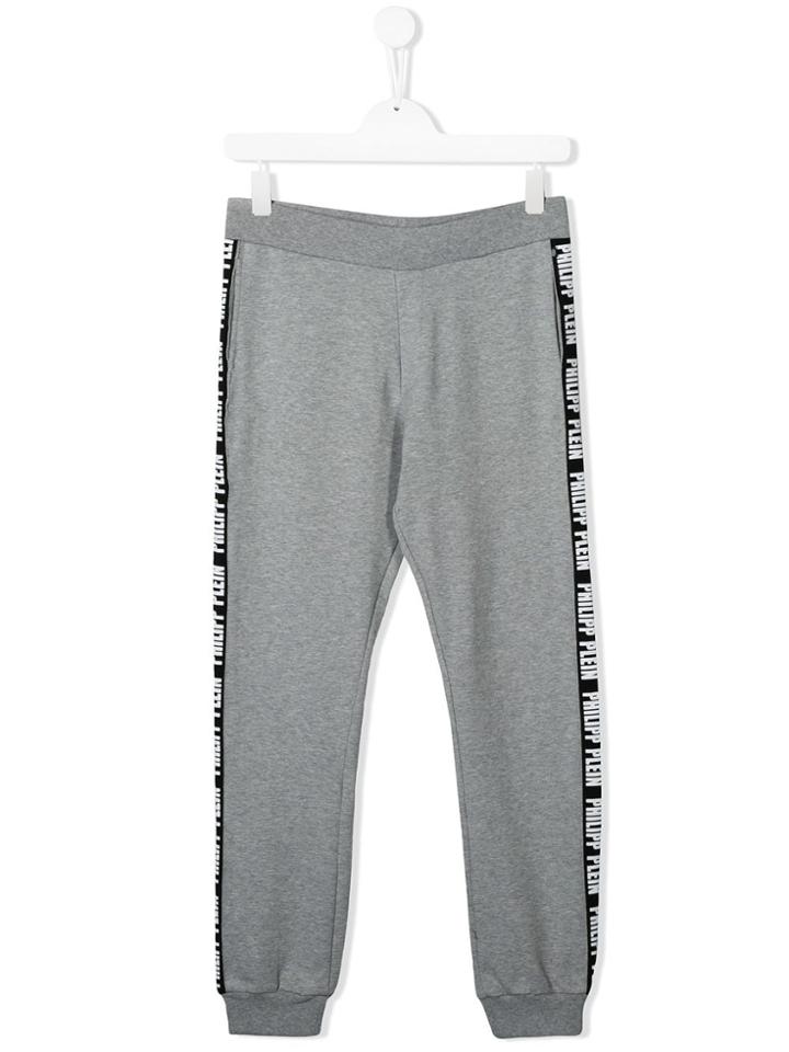 Philipp Plein Junior Teen Logo Lined Track Pants - Grey