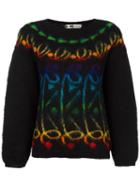 Kansai Yamamoto Vintage Patterned Knit Jumper, Women's, Size: Small, Black